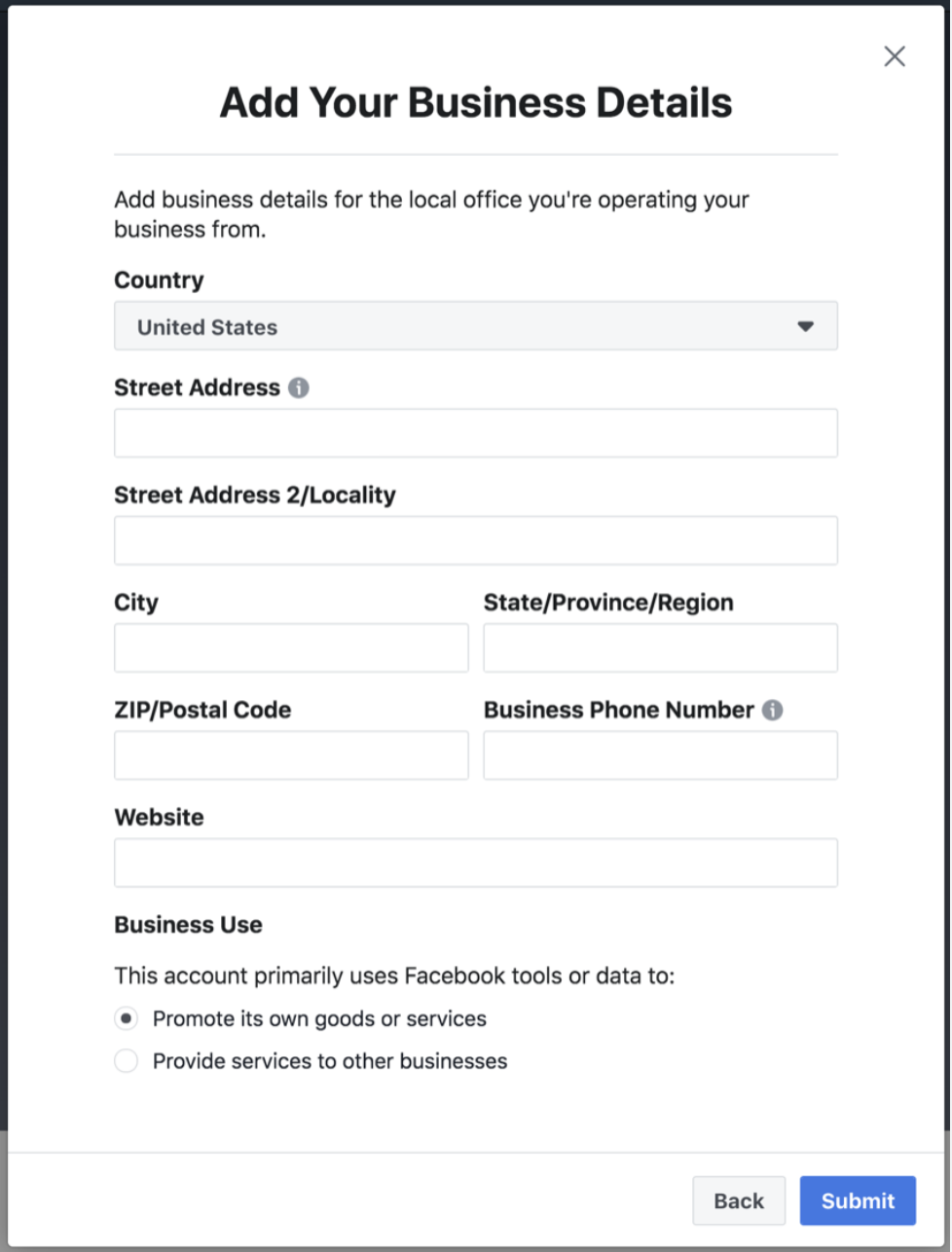 add your business details