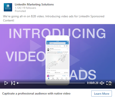 linkedIn video ad example