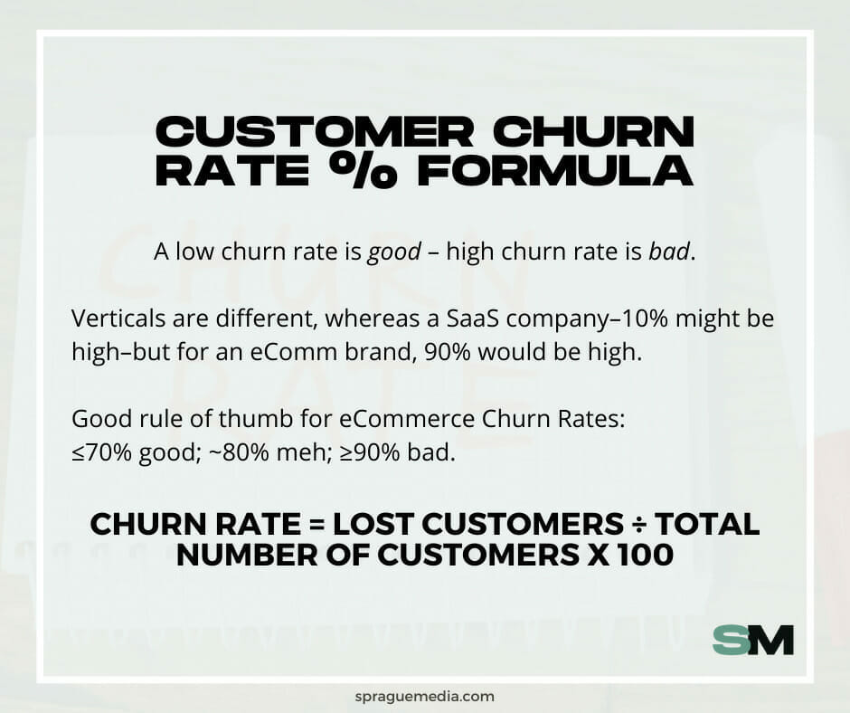 Customer churn rate percentage formula